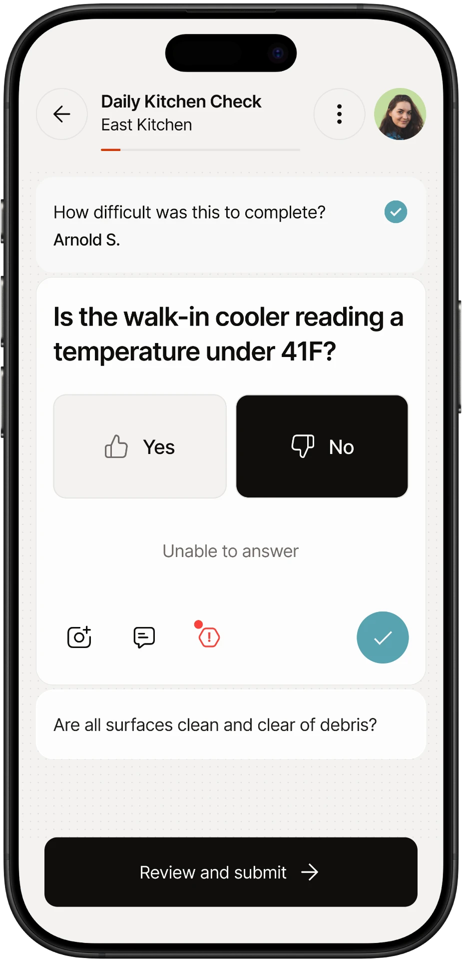 A quick yes/no question catches the cooler running warm.